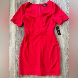 NWT Lulu’s Red Fitted Short Sleeve Dress Size Small